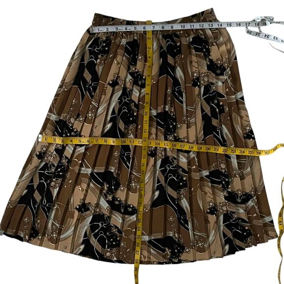 Vintage Medium Set Petite Skirt Top MP Pleated Classic Equestrian Chain Print - Picture 13 of 16